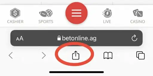 BetOnline select menu icon