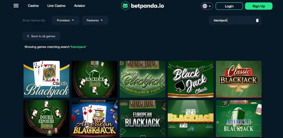 Blackjack at BetPanda.io