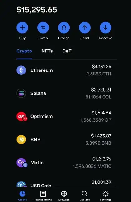 Coinbase crypto wallet