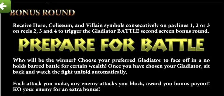Gladiator Bonus