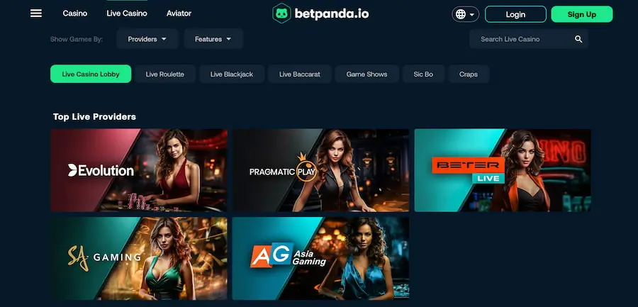 Live Games at BetPanda