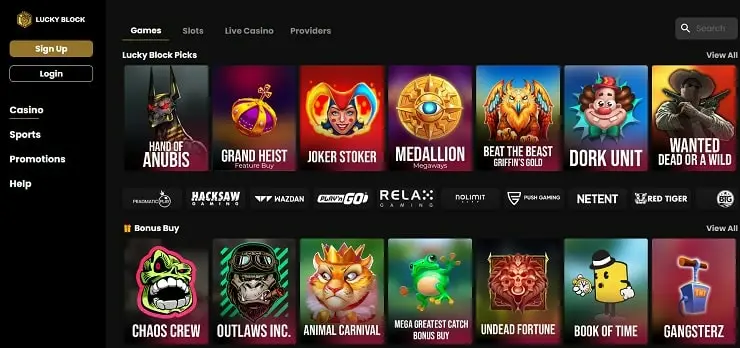 Lucky Block Casino Games
