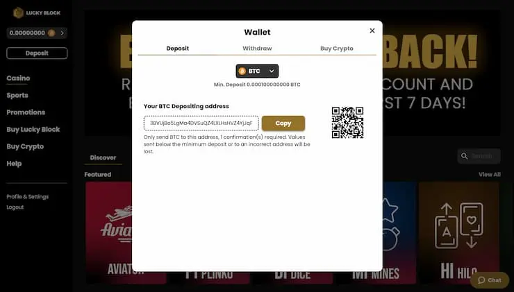 Lucky Block deposit Step 2
