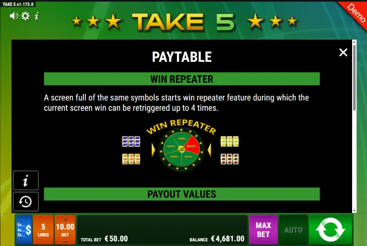 Paytable