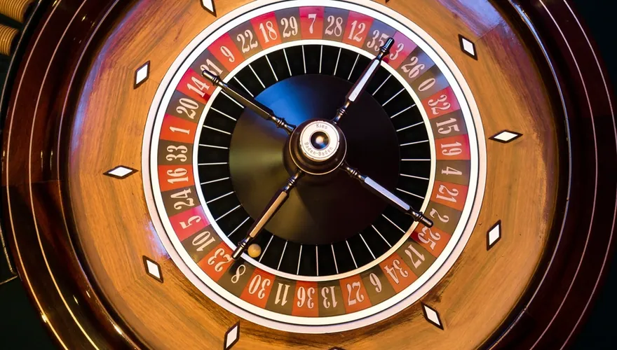Roulette wheel seen from above