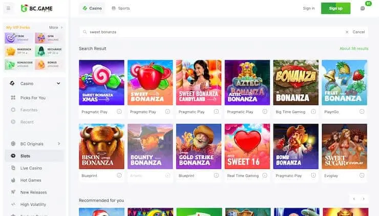 BC.Game Casino Sweet Bonanza Slot