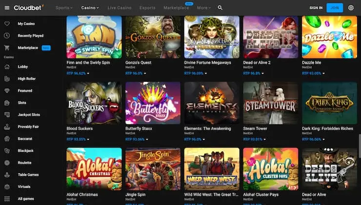 CloudBet Casino Dead or Alive 2 Slot