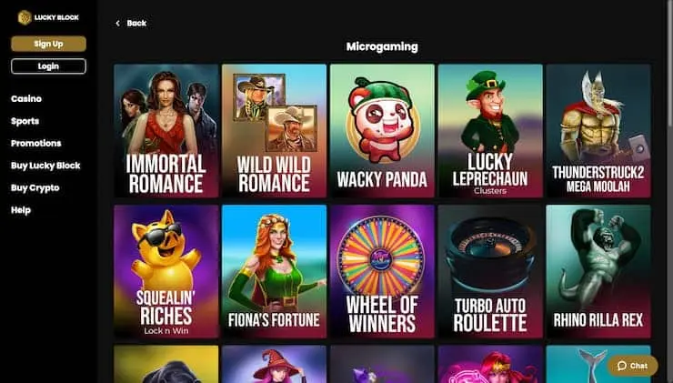 Lucky Block Casino Mega Moolah Slots