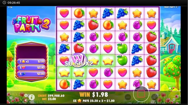 Fruit Party 2 Slot Multiplier Wild Feature