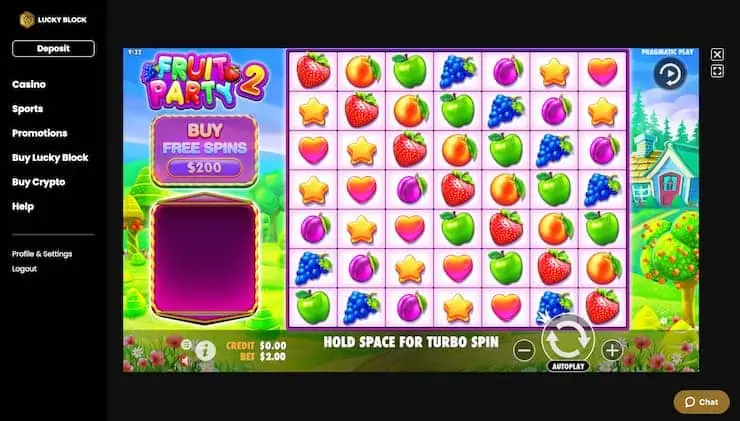 Lucky Block Casino Fruit Party 2 Slot Bonus Buy