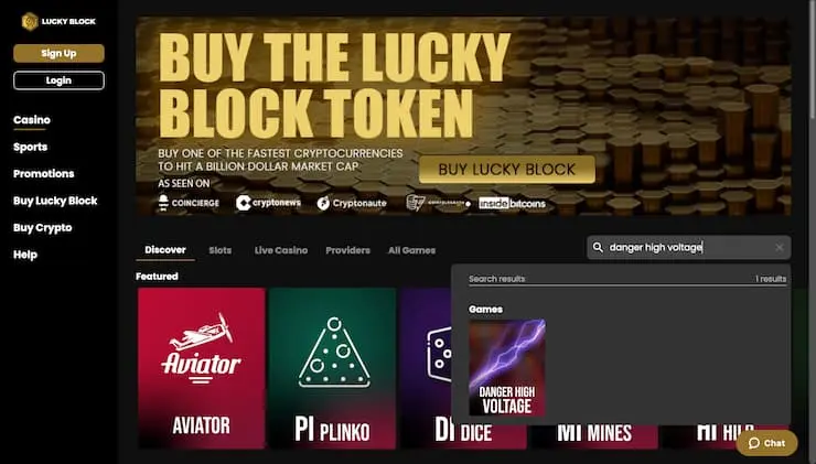 Play Danger High Voltage Slot on Lucky Block