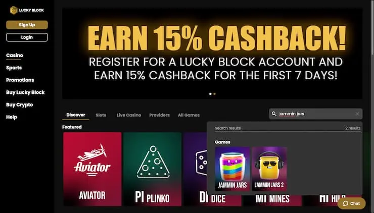 Lucky Block Casino Play Jammin Jars Slot