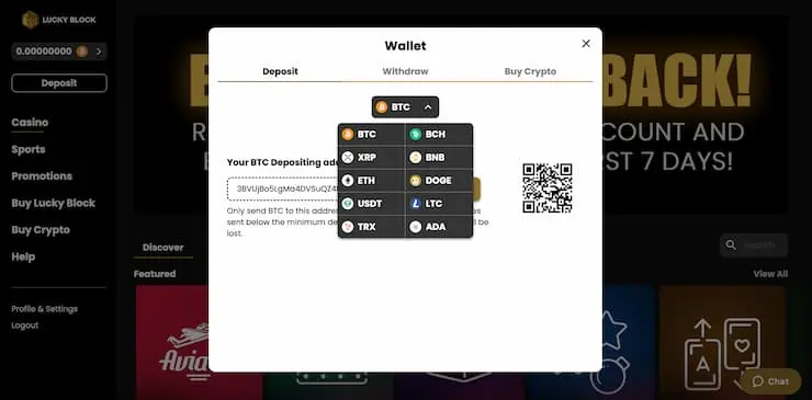 Register at Lucky Block Casino Step 2
