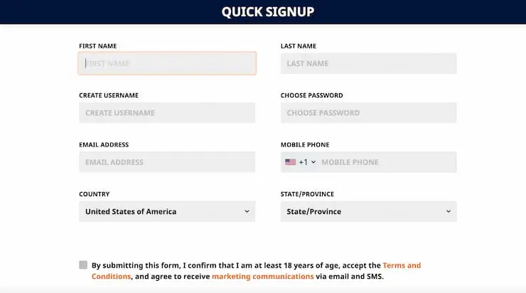 gt bets sign up form