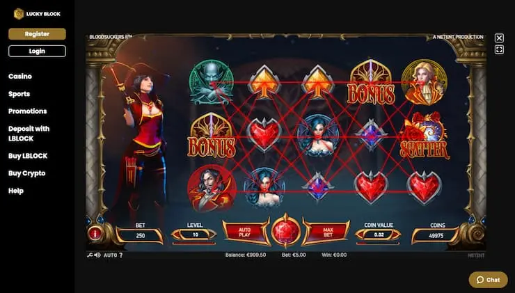Blood Suckers II Slot Paylines
