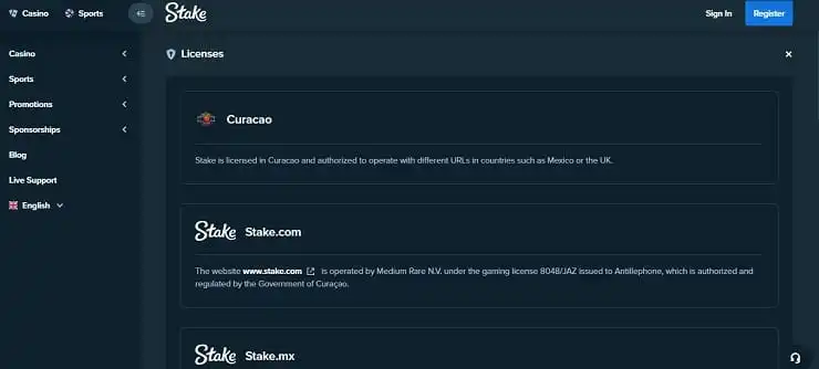 Stake Licenses