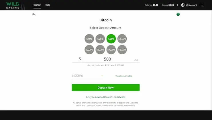 Wild Casino Neteller Casino registration step 3