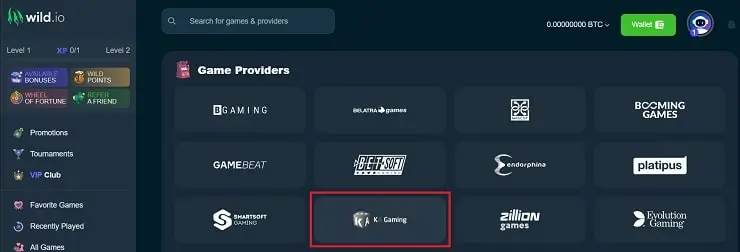 Wild.io Casino Game Providers - KA Gaming