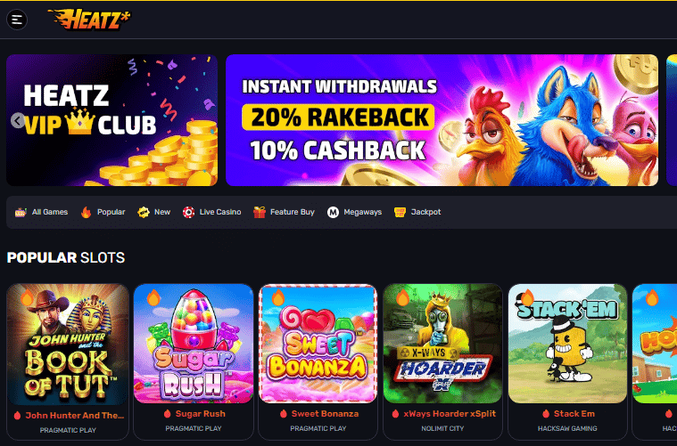 Heatz casino with plenty of Pragmatic slot games