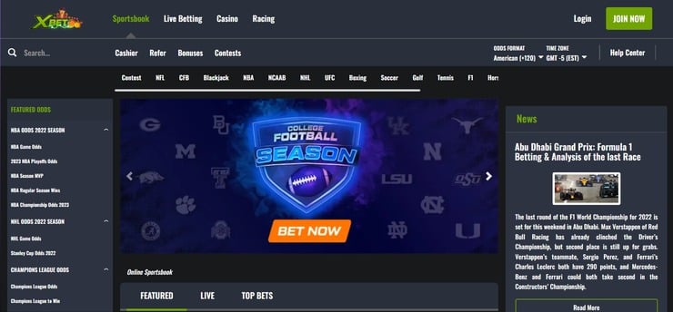 XBet homepage