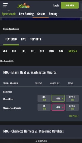 XBet homepage