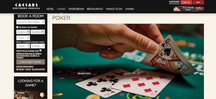Caesars Southern Indiana Poker Room