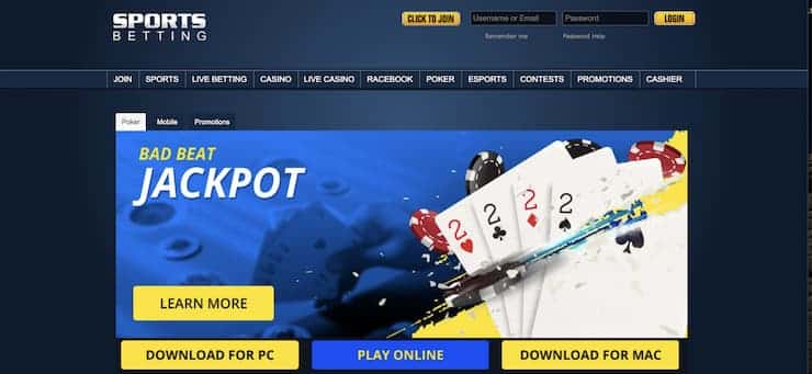 Sportsbetting.ag homepage - The best Indiana online poker sites 
