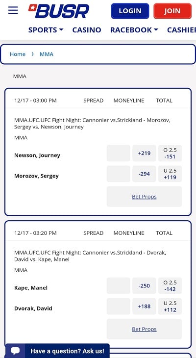 BUSR UFC