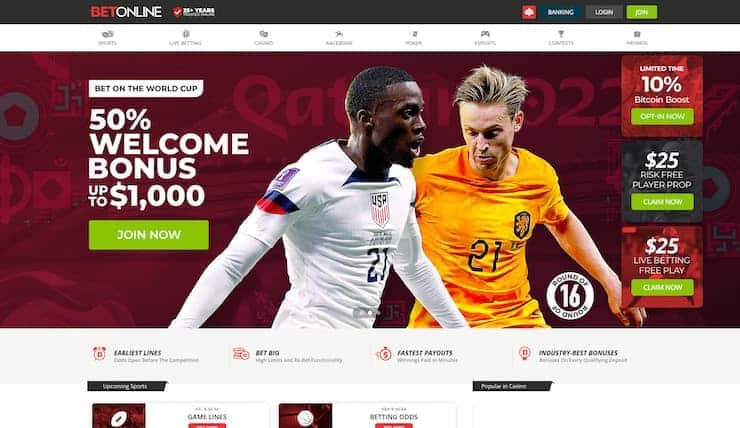BetOnline Homepage
