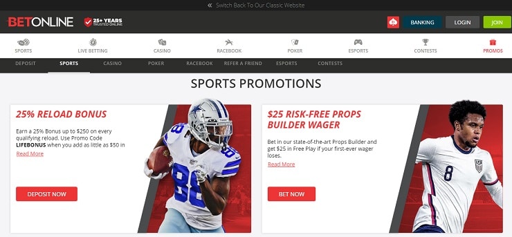 BetOnline Risk-Free Bets