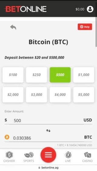 BetOnline banking app cricket
