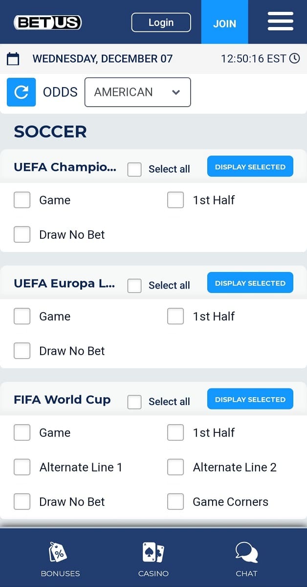 BetUS Soccer