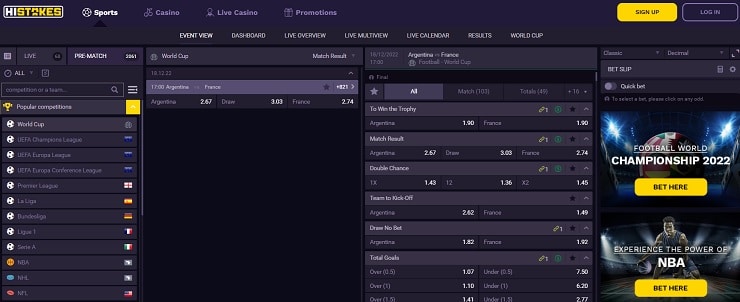 HiStakes Romania Sports Betting Site