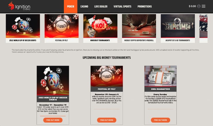 Ignition Online Tournaments