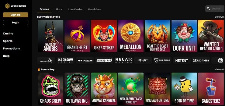 Lucky Block Casino Games