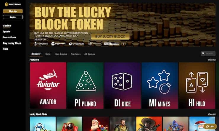 Lucky Block Homepage