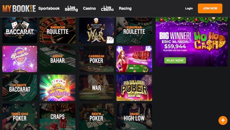 MyBookie Casino Table Games