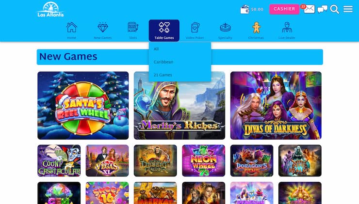 Las Atlantis Casino Game Selection