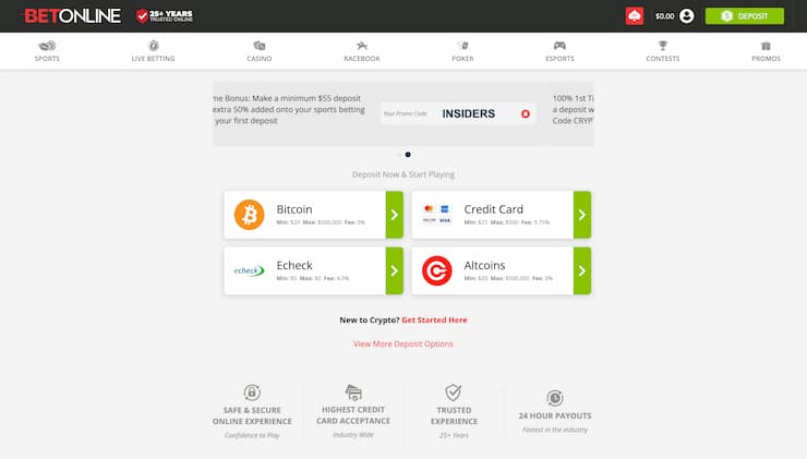 BetOnline Enter Promo Code