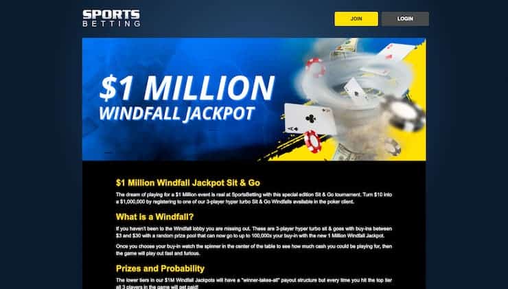 SportsBetting.ag Poker Windfall Tournament