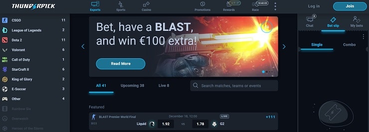 Thunderpick Romania Sports Betting Site