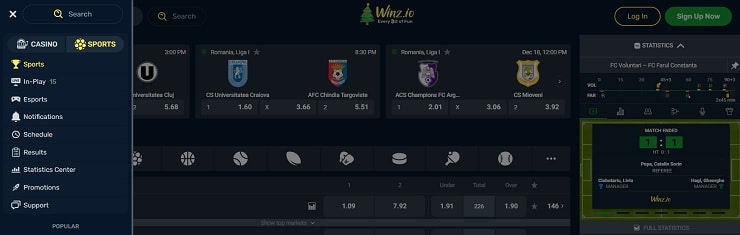 Winz.io Romania Sports Betting Site