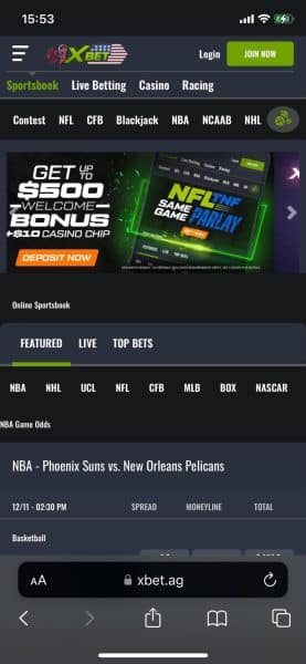 XBet sportsbook mobile