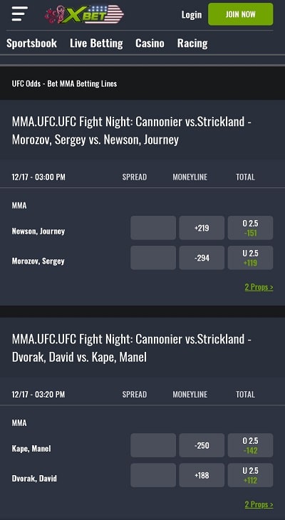 XBet UFC