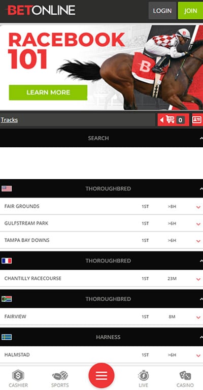 BetOnline Racebook