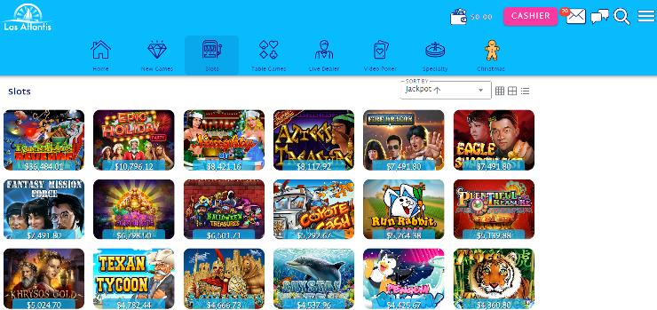 Las Atlantis RTG slots page