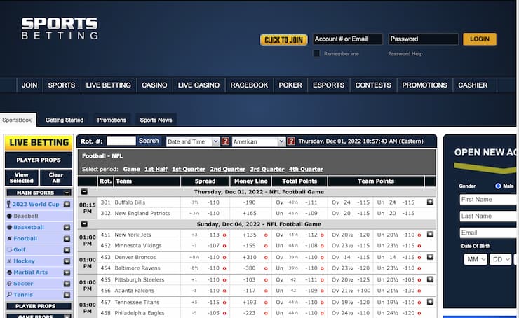 sportsbetting.ag homepage