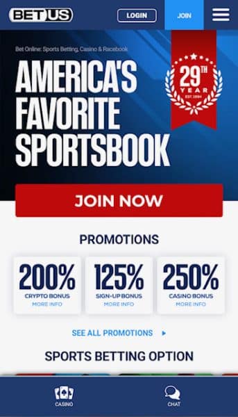 BetUS homepage - sports betting apps MO