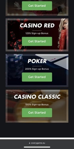 Everygame homepage