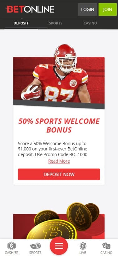 BetOnline Mobile Bonus